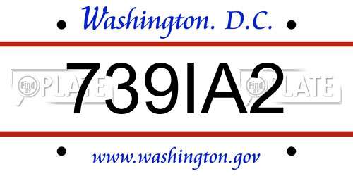 739IA2 District Of Columbia License Plate
