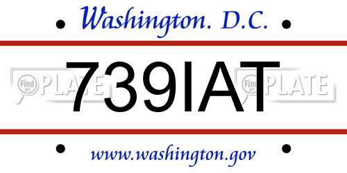 739IAT District Of Columbia License Plate