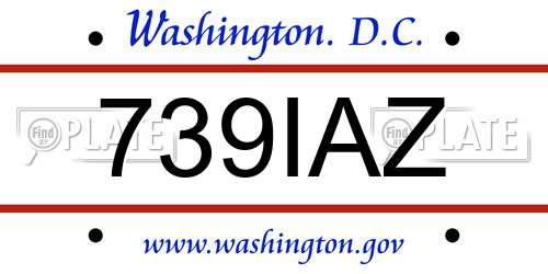 739IAZ District Of Columbia License Plate
