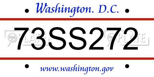 73SS272 District Of Columbia License Plate