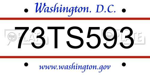 73TS593 District Of Columbia License Plate