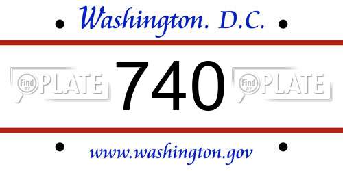 740 District Of Columbia License Plate