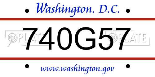 740G57 District Of Columbia License Plate