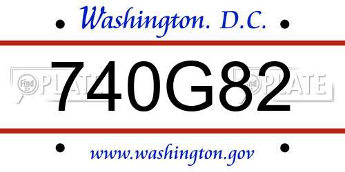 740G82 District Of Columbia License Plate