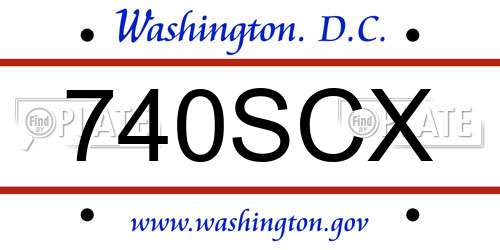 740SCX District Of Columbia License Plate
