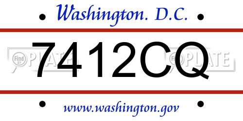 7412CQ District Of Columbia License Plate