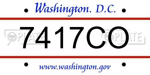 7417CO District Of Columbia License Plate