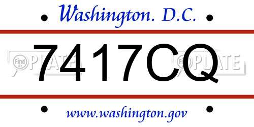 7417CQ District Of Columbia License Plate