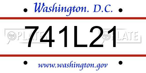 741L21 District Of Columbia License Plate