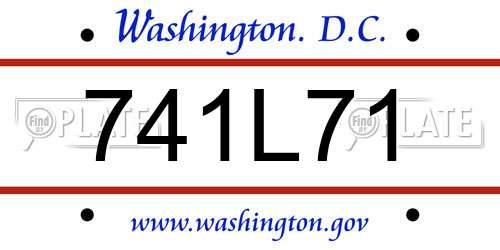 741L71 District Of Columbia License Plate