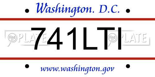 741LTI District Of Columbia License Plate