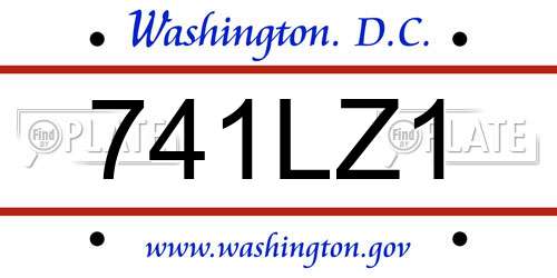 741LZ1 District Of Columbia License Plate