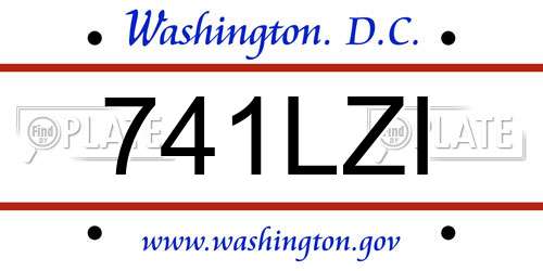 741LZI District Of Columbia License Plate