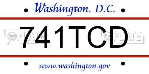 741TCD District Of Columbia License Plate