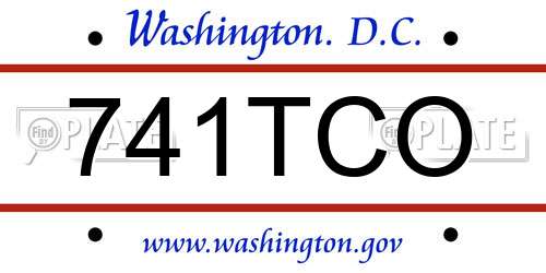 741TCO District Of Columbia License Plate