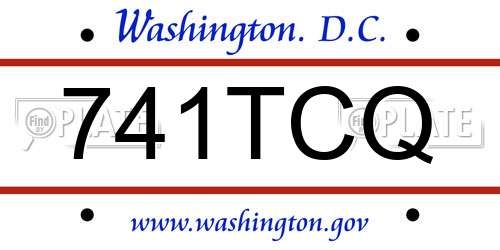 741TCQ District Of Columbia License Plate