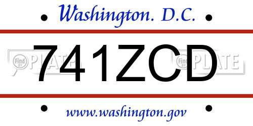 741ZCD District Of Columbia License Plate