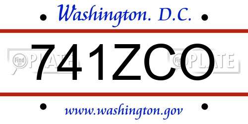 741ZCO District Of Columbia License Plate
