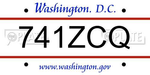 741ZCQ District Of Columbia License Plate