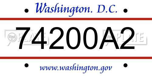 74200A2 District Of Columbia License Plate