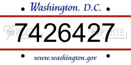 7426427 District Of Columbia License Plate
