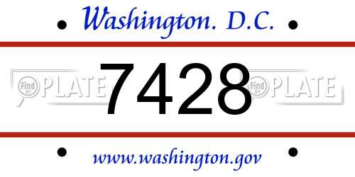 7428 District Of Columbia License Plate