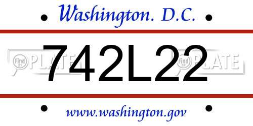 742L22 District Of Columbia License Plate