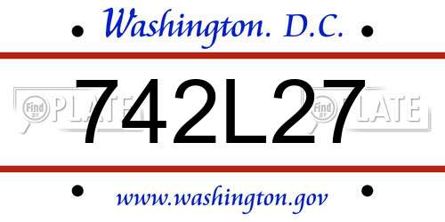 742L27 District Of Columbia License Plate