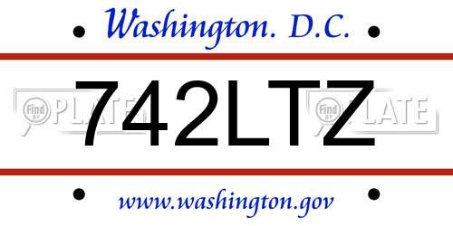 742LTZ District Of Columbia License Plate