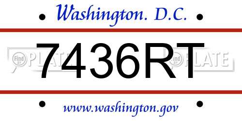 7436RT District Of Columbia License Plate