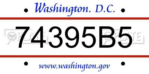 74395B5 District Of Columbia License Plate
