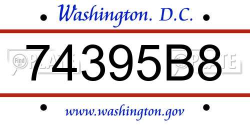 74395B8 District Of Columbia License Plate