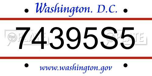74395S5 District Of Columbia License Plate