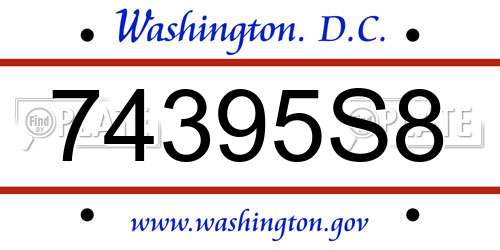 74395S8 District Of Columbia License Plate
