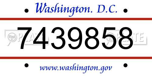 7439858 District Of Columbia License Plate