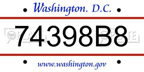 74398B8 District Of Columbia License Plate