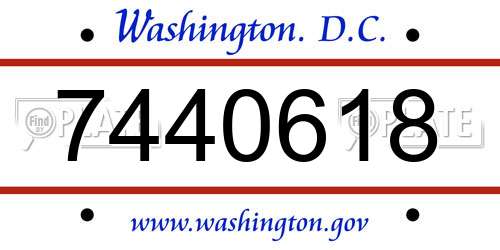 7440618 District Of Columbia License Plate