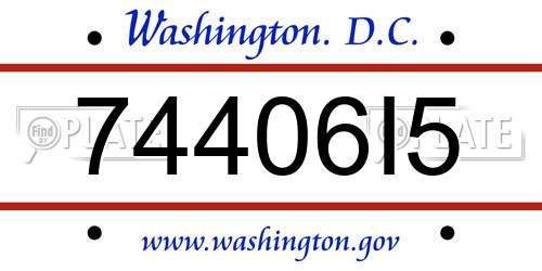 74406I5 District Of Columbia License Plate