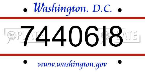 74406I8 District Of Columbia License Plate