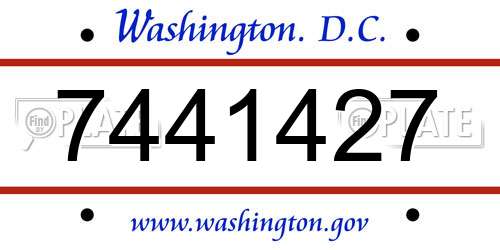 7441427 District Of Columbia License Plate