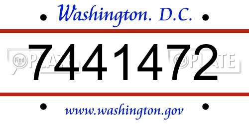 7441472 District Of Columbia License Plate