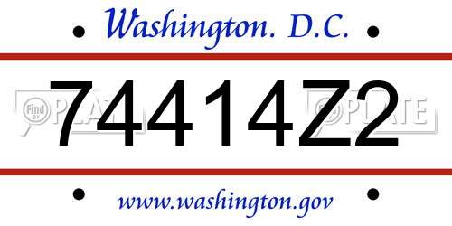 74414Z2 District Of Columbia License Plate
