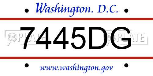 7445DG District Of Columbia License Plate