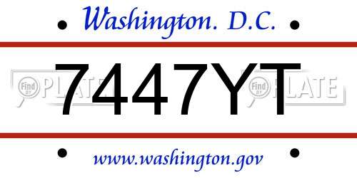 7447YT District Of Columbia License Plate