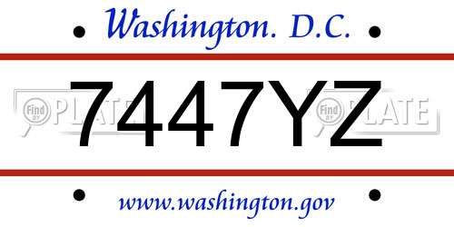 7447YZ District Of Columbia License Plate