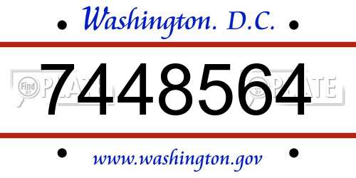 7448564 District Of Columbia License Plate