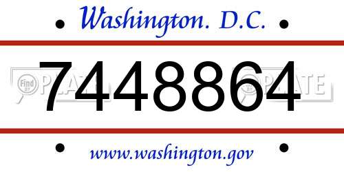 7448864 District Of Columbia License Plate