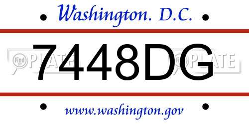7448DG District Of Columbia License Plate