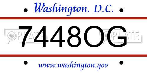 7448OG District Of Columbia License Plate