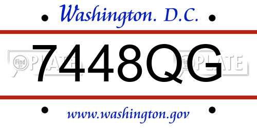 7448QG District Of Columbia License Plate